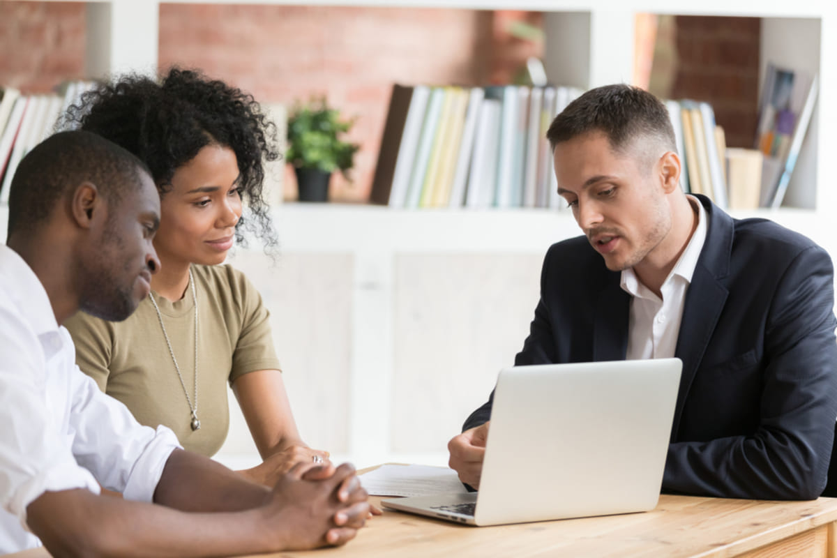 A landlord having a conversation with two tenants, how to deal with difficult tenants concept