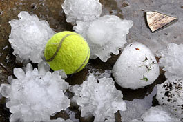 Giant hail the size of a tennis ball